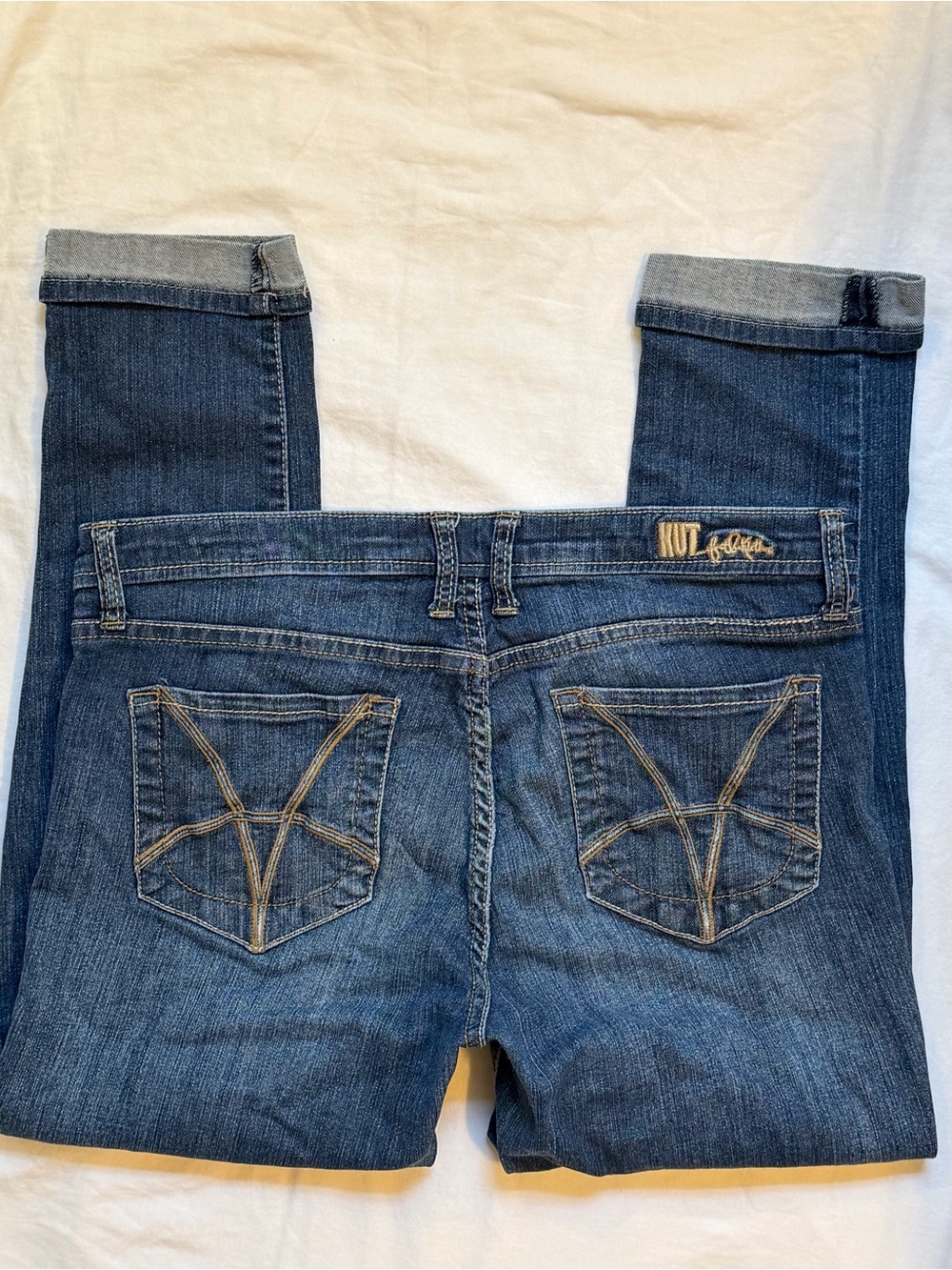 Kut from the Kloth Women's Medium Blue Skinny Jeans with Folded Cuffs